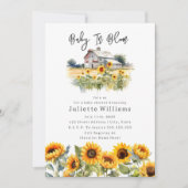 Invitation Bébé En Fleur Tournesol Grange Baby shower rustiqu (Devant)