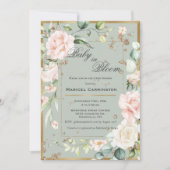 Invitation Bébé en Fleur Vert Floral Élégant Baby shower (Devant)