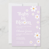 Invitation Bébé en fleur violet Baby shower de marguerite Inv (Devant)