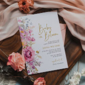 Invitation Bébé en fleur violet Baby shower Fleur sauvage