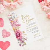 Invitation Bébé en fleur violet Baby shower Fleur sauvage