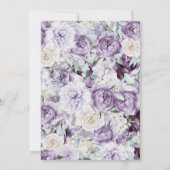 Invitation Bébé en Fleur violet Floral Baby shower moderne (Dos)