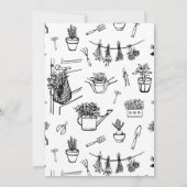 Invitation Bébé en fleur Whimsical Black & White Baby shower (Dos)