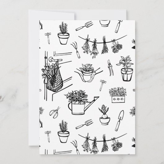 Invitation Bébé en fleur Whimsical Black & White Baby shower (Dos)