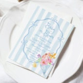 Invitation Bébé en fleur Whimsical Blue Bow Baby shower