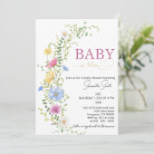 Invitation Bébé en fleurs (Debout devant)