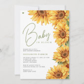 Invitation Bébé en fleurs aquarelle baby shower floral (Devant)
