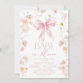 Invitation Bébé en fleurs Arc en rose Baby shower (Devant)
