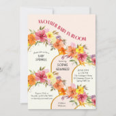 Invitation Bébé en fleurs, arche dorée pour fête prénatale (Devant)