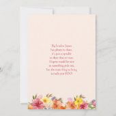 Invitation Bébé en fleurs, arche dorée pour fête prénatale (Dos)