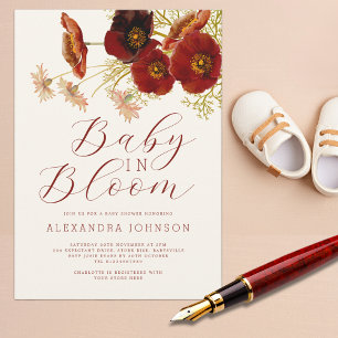 Invitation Bébé en fleurs Baby Shower automnal Wildflower