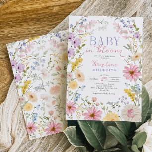 Invitation Bébé en fleurs : Baby Shower aux douces couleurs p