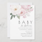 Invitation bébé en fleurs baby shower botanique fleuri (Devant)