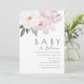 Invitation bébé en fleurs baby shower botanique fleuri (Debout devant)