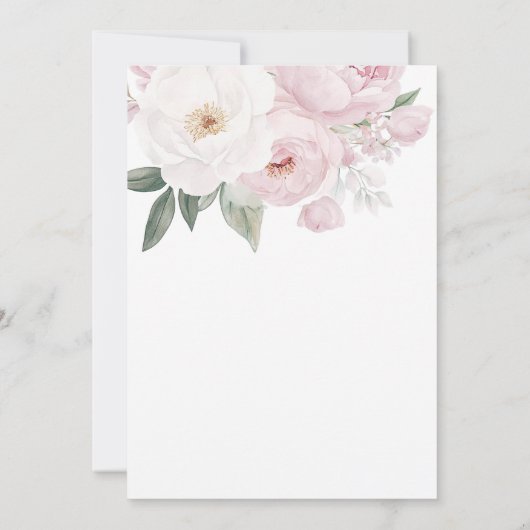 Invitation bébé en fleurs baby shower botanique fleuri (Dos)