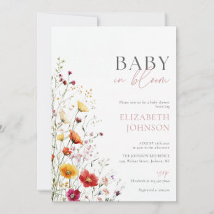Invitation Bébé en fleurs Baby Shower Code QR de photo de Fêt