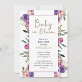 Invitation Bébé en fleurs Baby shower d'aquarelle florale (Devant)