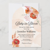 Invitation bébé en fleurs, baby shower d'arche d'orange botan (Devant)