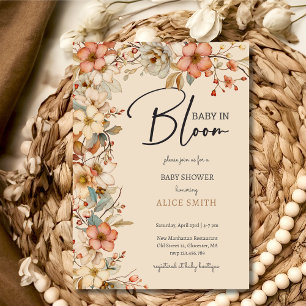 Invitation Bébé en fleurs Baby shower de fleurs de saumons sa