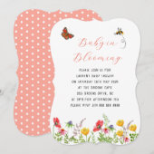 Invitation Bébé en fleurs Baby shower de jardin fleuri (Devant / Derrière)