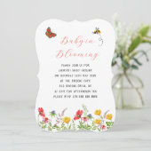 Invitation Bébé en fleurs Baby shower de jardin fleuri (Debout devant)