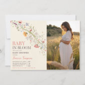Invitation Bébé en fleurs Baby shower de printemps floral pho (Devant)