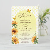 Invitation Bébé en fleurs Baby shower de tournesol jaune (Debout devant)