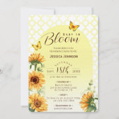 Invitation Bébé en fleurs Baby shower de tournesol jaune (Devant)
