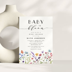 Invitation Bébé en fleurs Baby shower d'été de printemps fleu