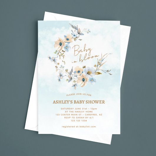 Invitation Bébé en fleurs Baby Shower Fleur de sauvageonne