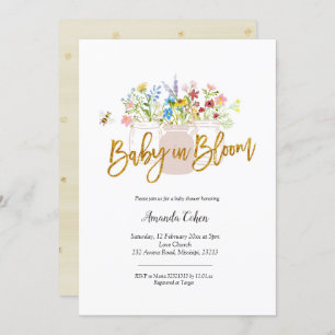 Invitation Bébé en fleurs Baby shower Fleur sauvage