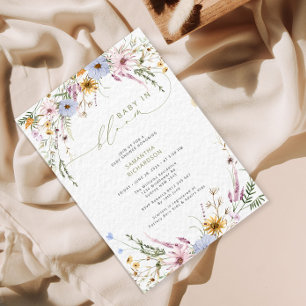 Invitation Bébé en fleurs Baby shower Fleur sauvage