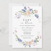 Invitation Bébé en fleurs Baby shower Fleurs Féminines (Devant)