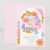 Invitation Bébé en fleurs Baby shower floral (Devant / Derrière)