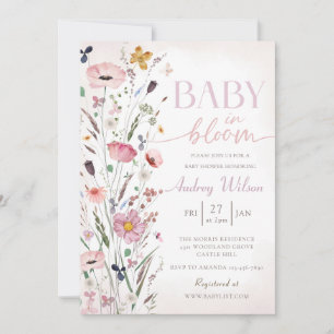 Invitation Bébé en fleurs Baby shower floral