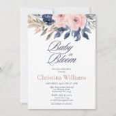 Invitation Bébé en fleurs Baby shower floral (Devant)