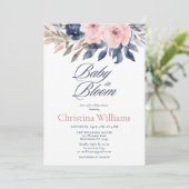 Invitation Bébé en fleurs Baby shower floral (Debout devant)
