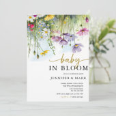 Invitation Bébé en fleurs | Baby shower floral de printemps (Debout devant)