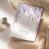 Invitation Bébé en fleurs Baby Shower Glycine Violet