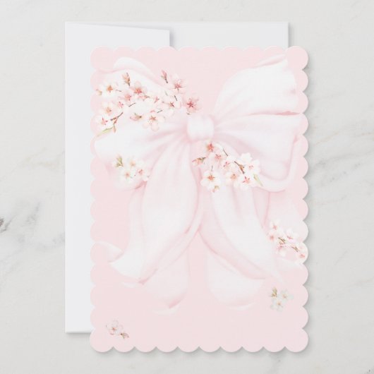 Invitation Bébé en fleurs Bow fleuri Baby shower fille de pri (Dos)