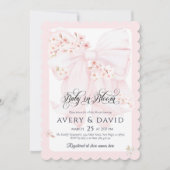 Invitation Bébé en fleurs Bow fleuri Baby shower fille de pri (Devant)