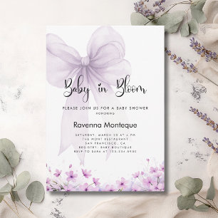 Invitation Bébé en fleurs Douce lavande Fleurs bébé Shower