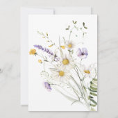 Invitation Bébé en fleurs Douche Camomille Fleurs sauvages (Dos)