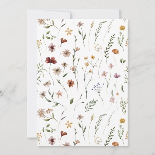 Invitation Bébé en fleurs douche fleur sauvage sauge arche ve (Dos)