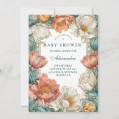 Invitation Bébé en fleurs douche florale (Devant)