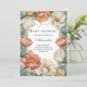 Invitation Bébé en fleurs douche florale (Debout devant)