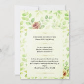 Invitation Bébé en fleurs | Élégante flore botanique (Dos)
