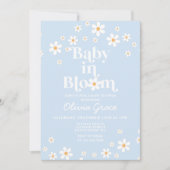 Invitation Bébé en fleurs ! Fête de bébé bleu pâle Daisy (Devant)