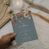 Invitation Bébé en fleurs Fête de bébé Fleurs Douce Bleue