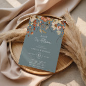 Invitation Bébé en fleurs Fête de bébé Fleurs Douce Bleue